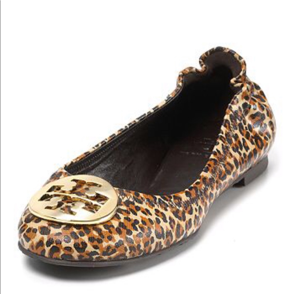 Tory Burch Reva leather Leopard shoes flats 7